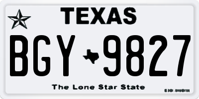TX license plate BGY9827