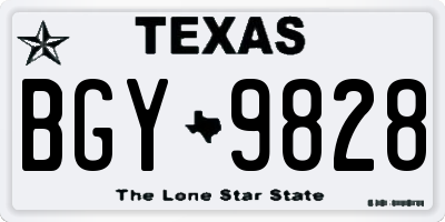 TX license plate BGY9828