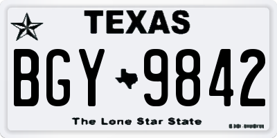 TX license plate BGY9842