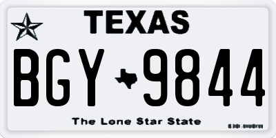 TX license plate BGY9844