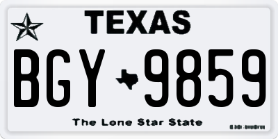 TX license plate BGY9859