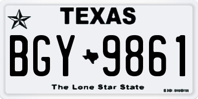 TX license plate BGY9861
