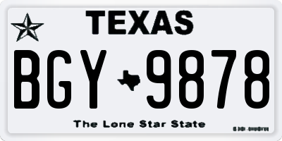 TX license plate BGY9878