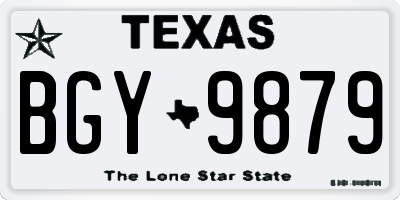 TX license plate BGY9879