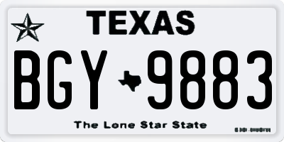 TX license plate BGY9883