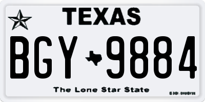 TX license plate BGY9884