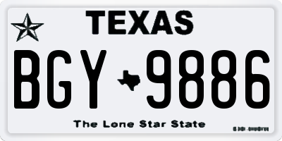 TX license plate BGY9886