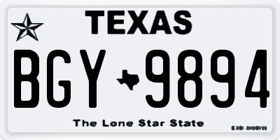 TX license plate BGY9894