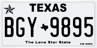 TX license plate BGY9895