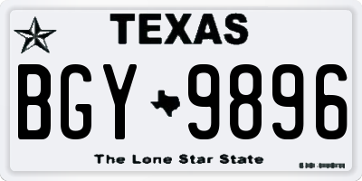 TX license plate BGY9896