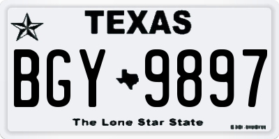 TX license plate BGY9897