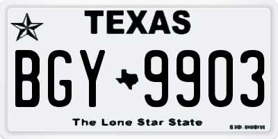 TX license plate BGY9903