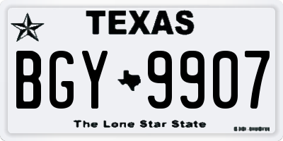 TX license plate BGY9907