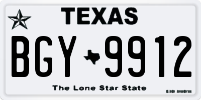 TX license plate BGY9912