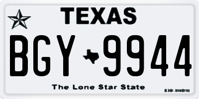 TX license plate BGY9944