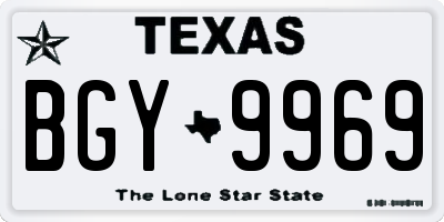 TX license plate BGY9969