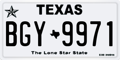 TX license plate BGY9971