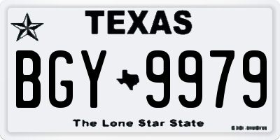 TX license plate BGY9979
