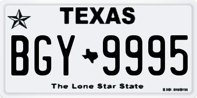 TX license plate BGY9995
