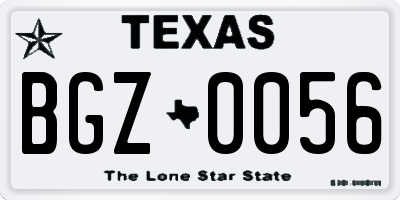 TX license plate BGZ0056