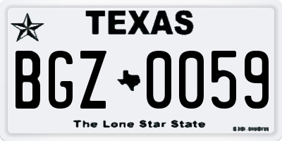 TX license plate BGZ0059