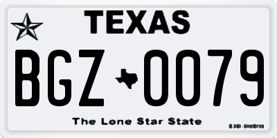 TX license plate BGZ0079