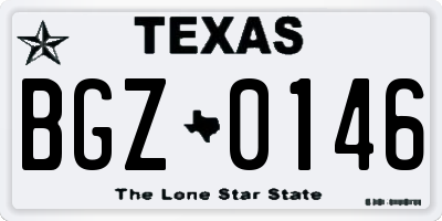 TX license plate BGZ0146