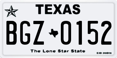 TX license plate BGZ0152