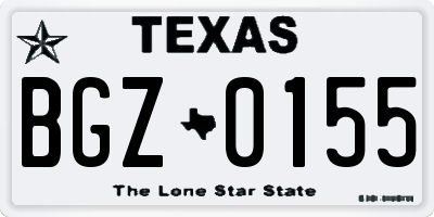 TX license plate BGZ0155