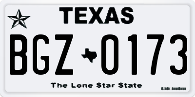 TX license plate BGZ0173