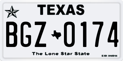 TX license plate BGZ0174
