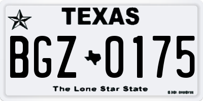 TX license plate BGZ0175