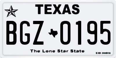 TX license plate BGZ0195