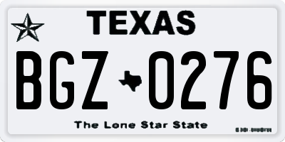 TX license plate BGZ0276