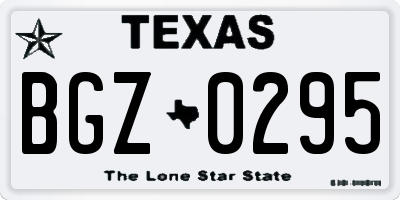 TX license plate BGZ0295