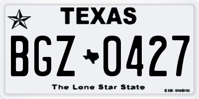 TX license plate BGZ0427