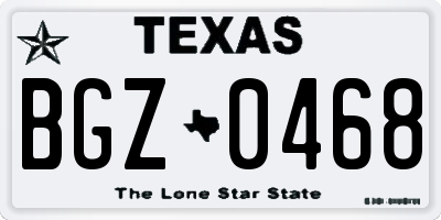 TX license plate BGZ0468