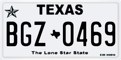TX license plate BGZ0469