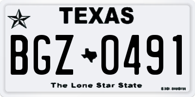 TX license plate BGZ0491