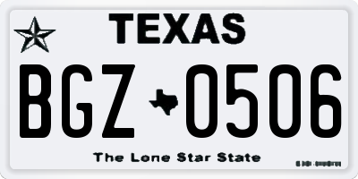 TX license plate BGZ0506