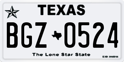 TX license plate BGZ0524
