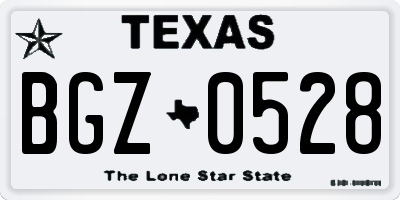 TX license plate BGZ0528