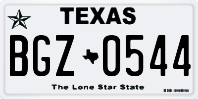 TX license plate BGZ0544