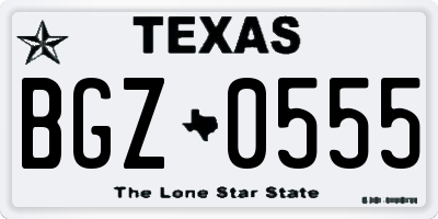 TX license plate BGZ0555