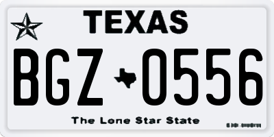 TX license plate BGZ0556