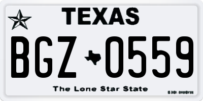 TX license plate BGZ0559