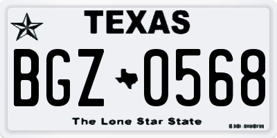 TX license plate BGZ0568