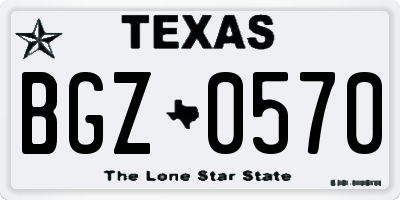 TX license plate BGZ0570
