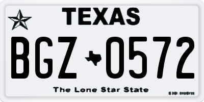 TX license plate BGZ0572