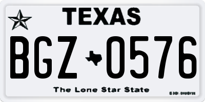 TX license plate BGZ0576